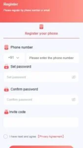 Click on the register link