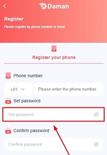 enter a password